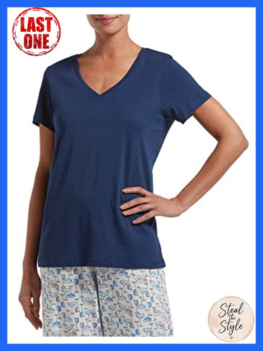 HUE Sleepwell V-Neck Short Sleeve Sleep T-Shirt Temperature Regulating